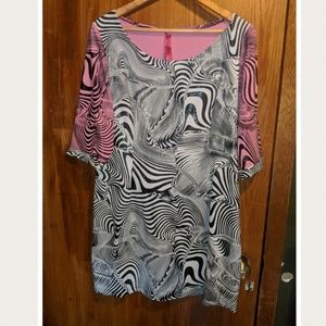 Blacklight reactive psychedelic mini dress